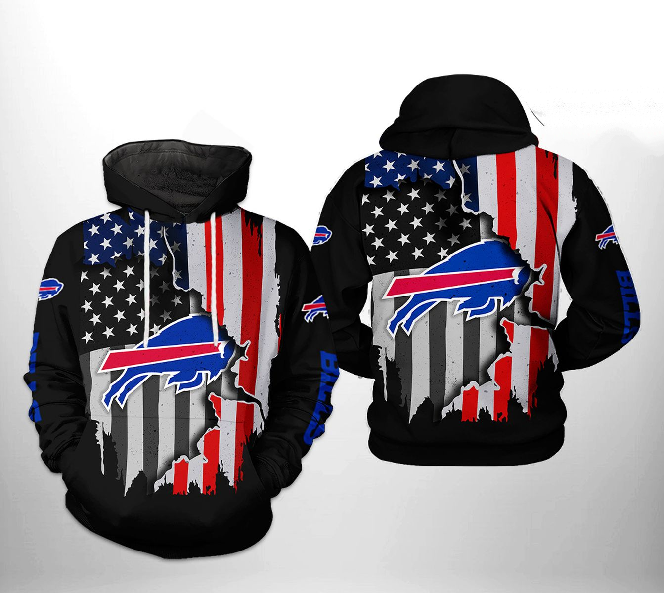 BUFFALO BILLS 3D HOODIE SKULL104