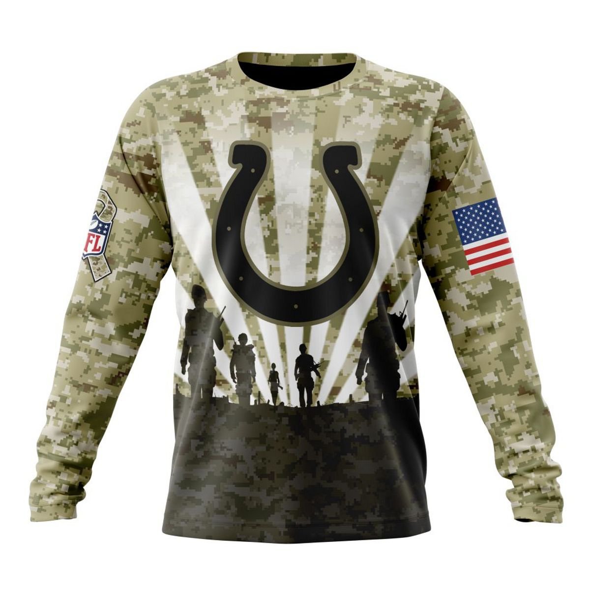 INDIANAPOLIS COLTS 3D HOODIE HONOR VETERANS