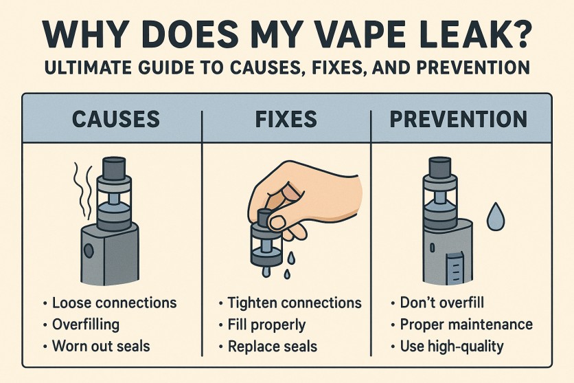 Why Does My Vape Leak? Ultimate Guide to Causes, Fixes, and Prevention