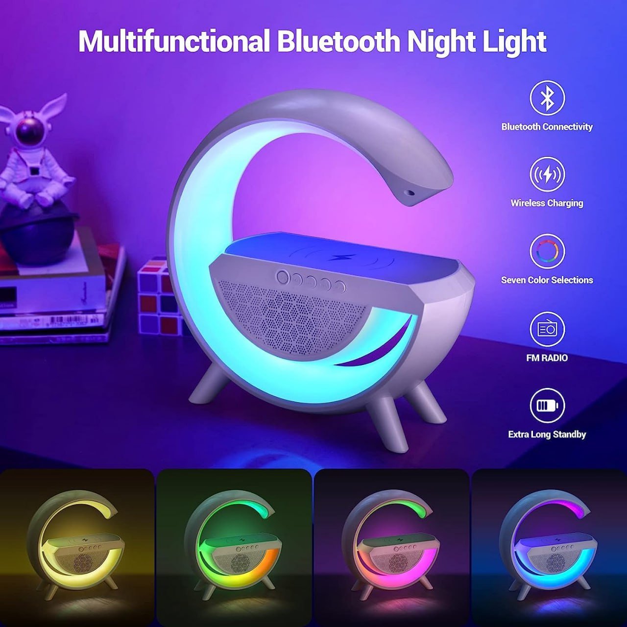 🎄Christmas Sales - 49% OFF🎅Multifunctional Bluetooth Speaker-Colorful Atmosphere Light Wireless Charging and Clock All-in-one Machine