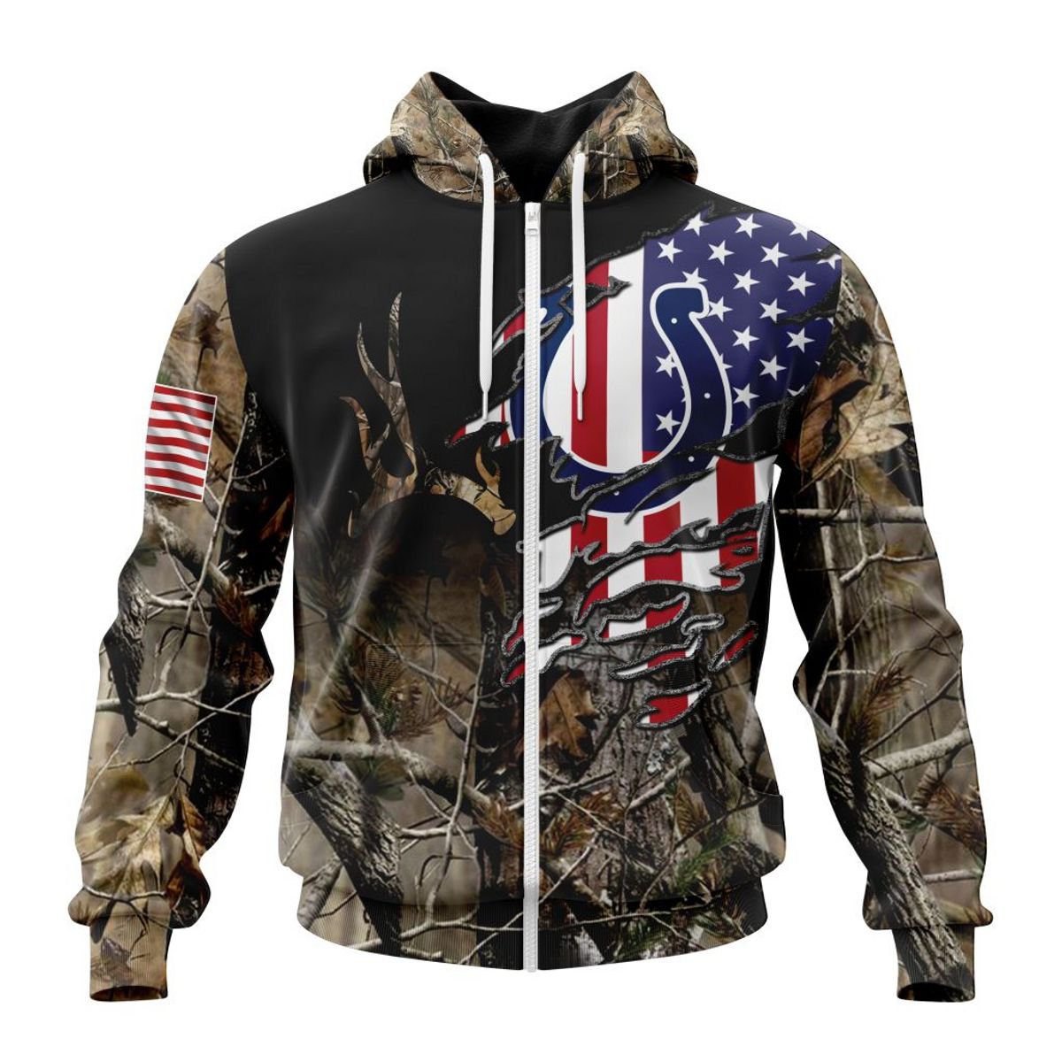 INDIANAPOLIS COLTS 3D HOODIE CAMO REALTREE HUNTING