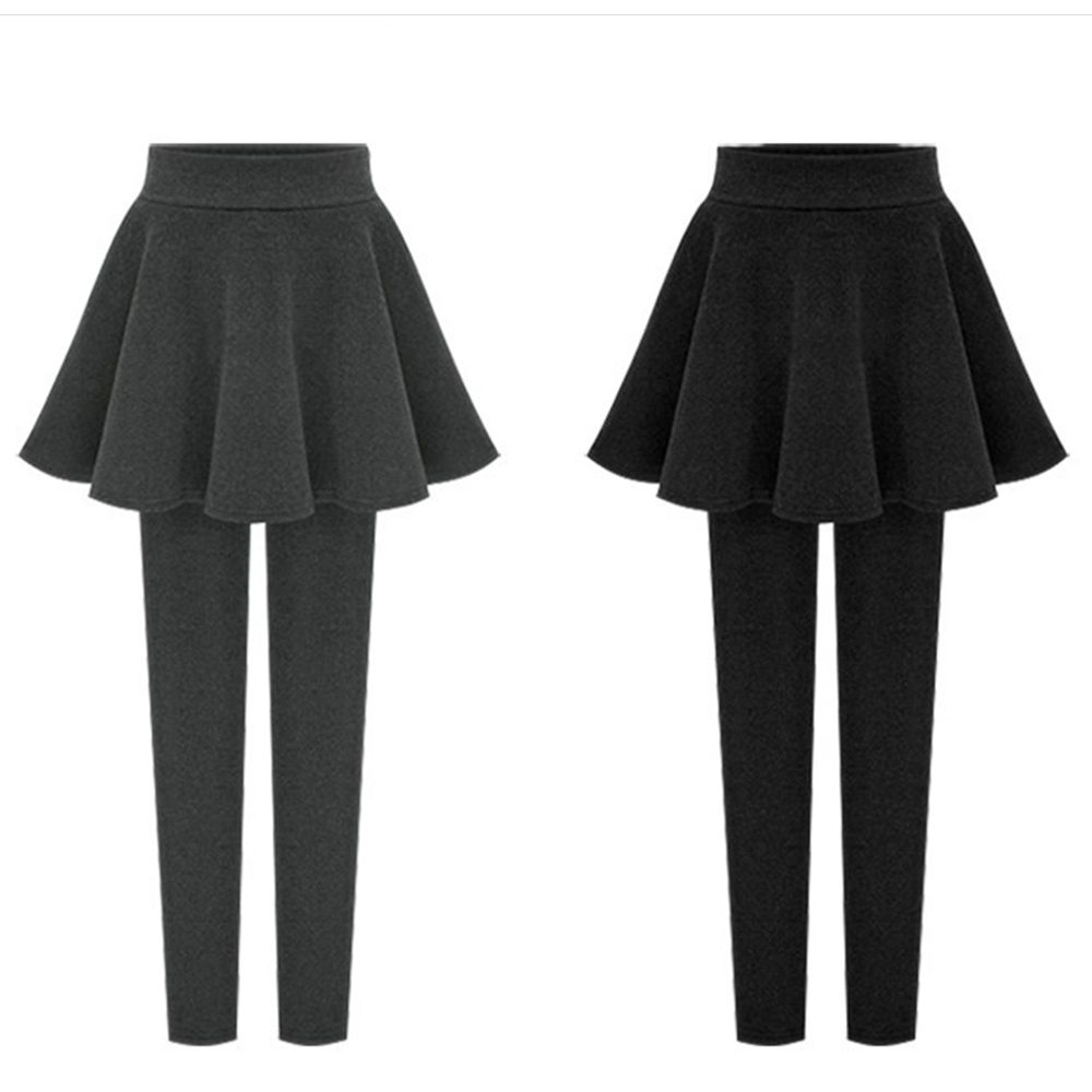 Castillotigo™ Falda plisada leggings de dos piezas falsos