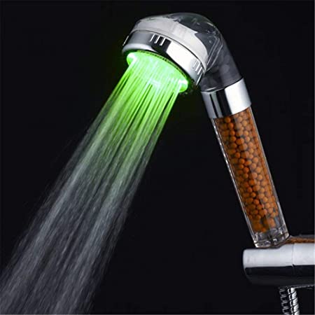 Temperature Control 3 Colour changing LED Light Shower Head