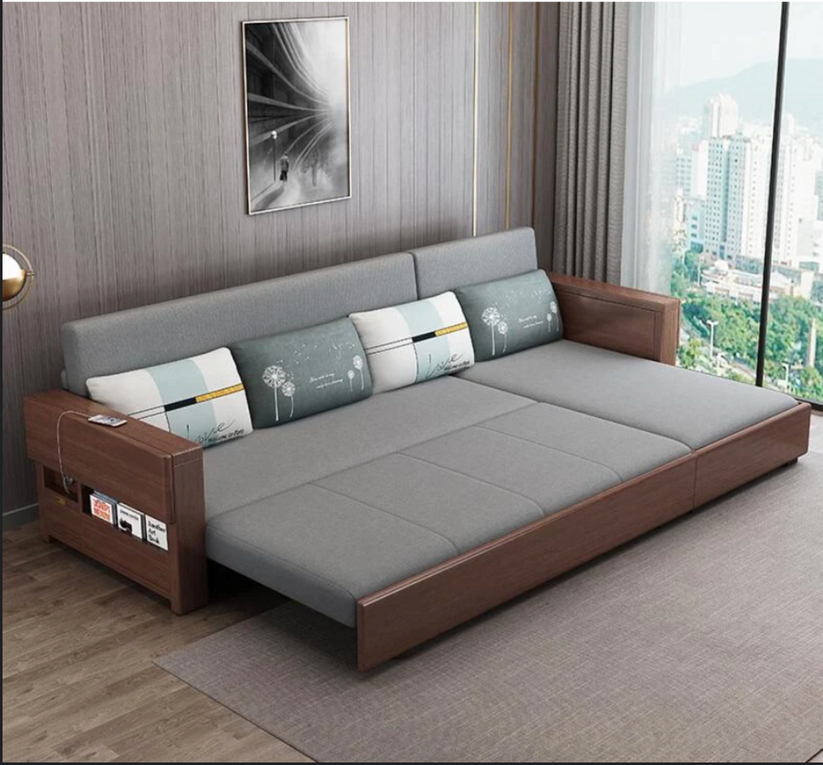 Sofá cama multifuncional de madera maciza 2.08M