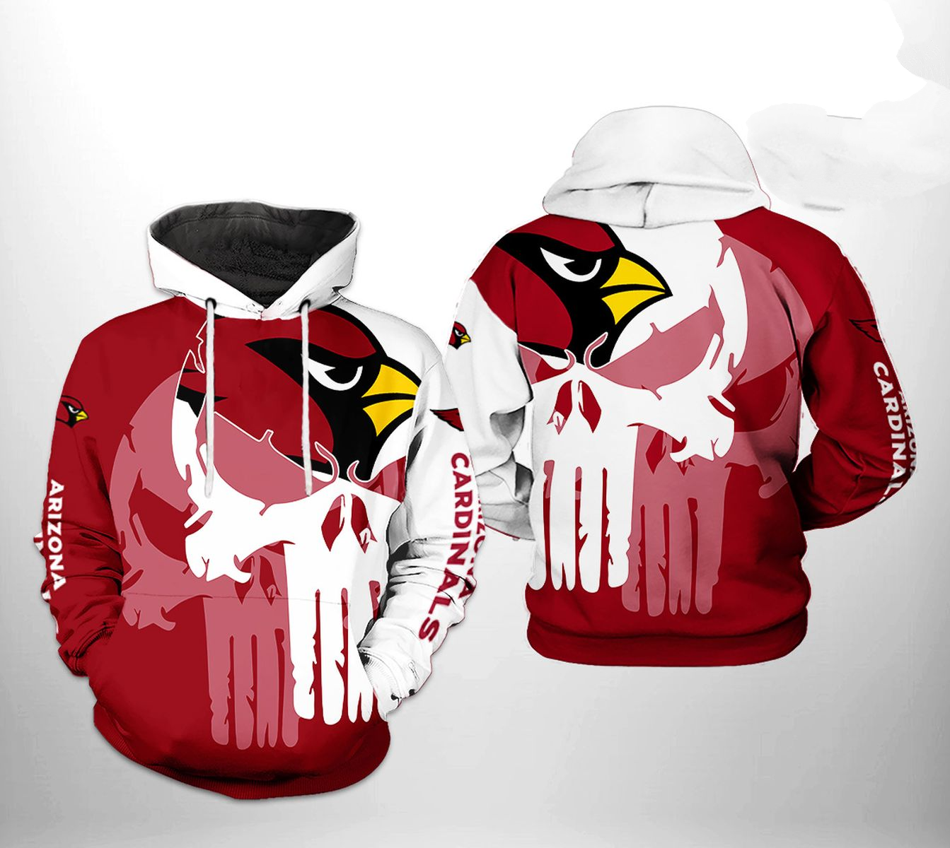 ARIZONA CARDINALS 3D HOODIE SKULL1219