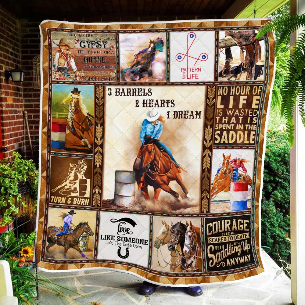 Barrel Racing Quilt Blanket Fanseverything™