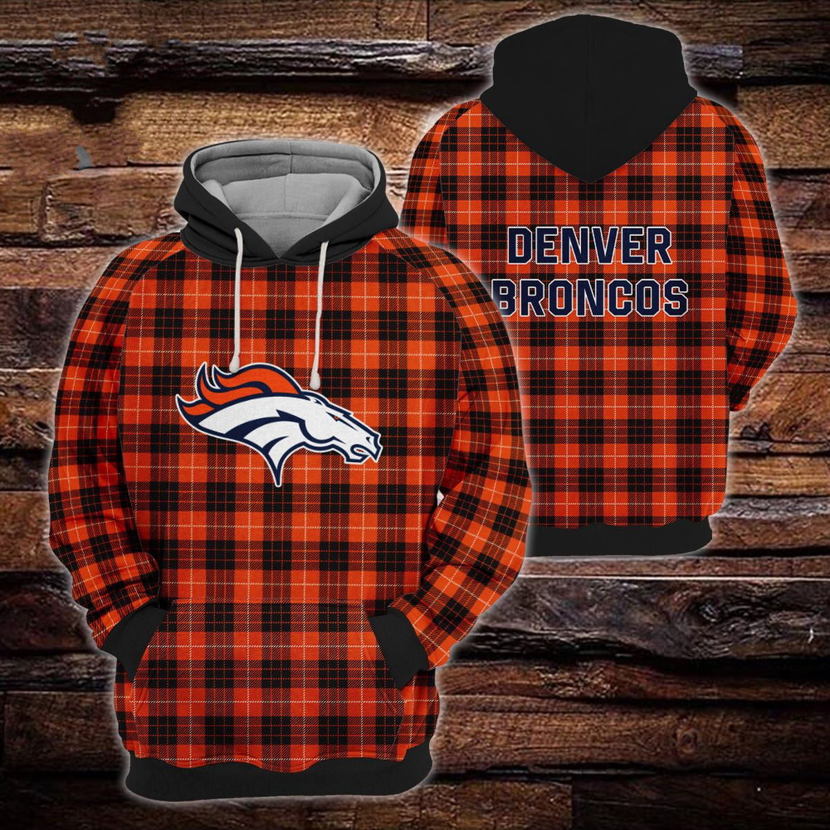 DENVER BRONCOS 3D HOODIE SKULL111