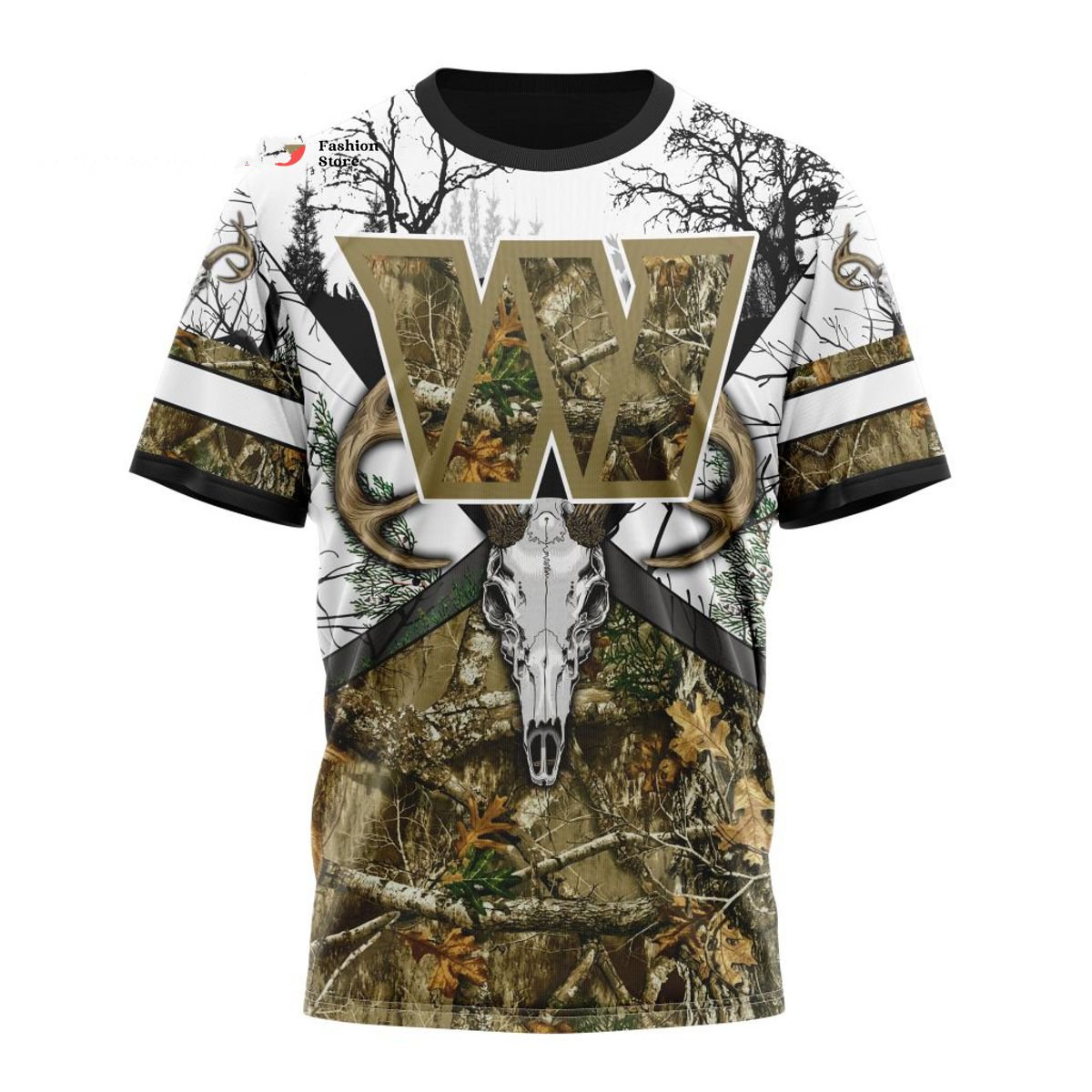 WASHINGTON DEER SKULL AND FOREST 3D HOODIE