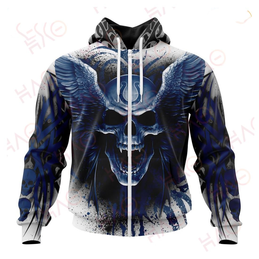 INDIANAPOLIS COLTS 3D HOODIE SKULL ART