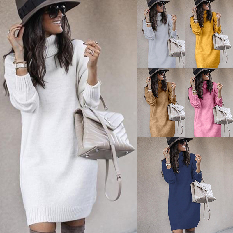 Higolot™ Mid-length turtleneck jumper knit