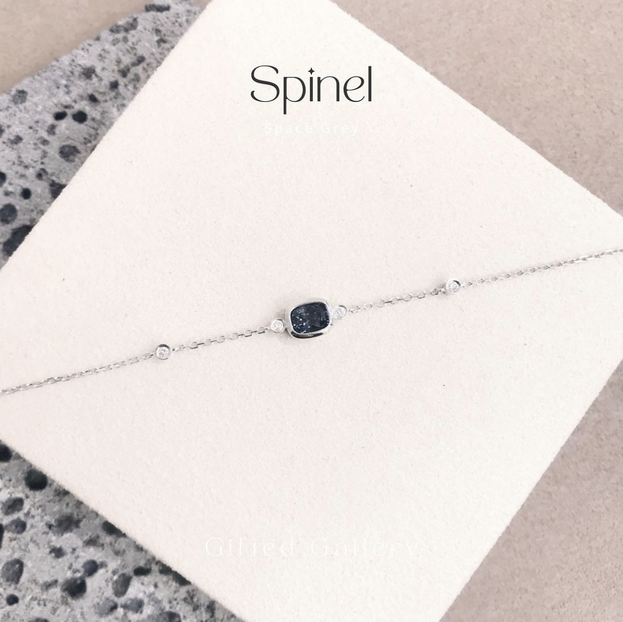 Space Grey Spinel Bracelet By Gifted Gallery