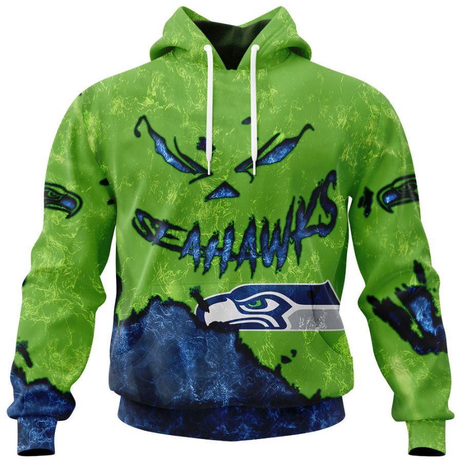 SEATTLE SEAHAWKS 3D HOODIE HALLOWEEN001