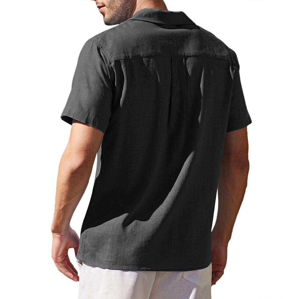 Castillotigo™ Camisas de manga corta de lino de moda para hombre