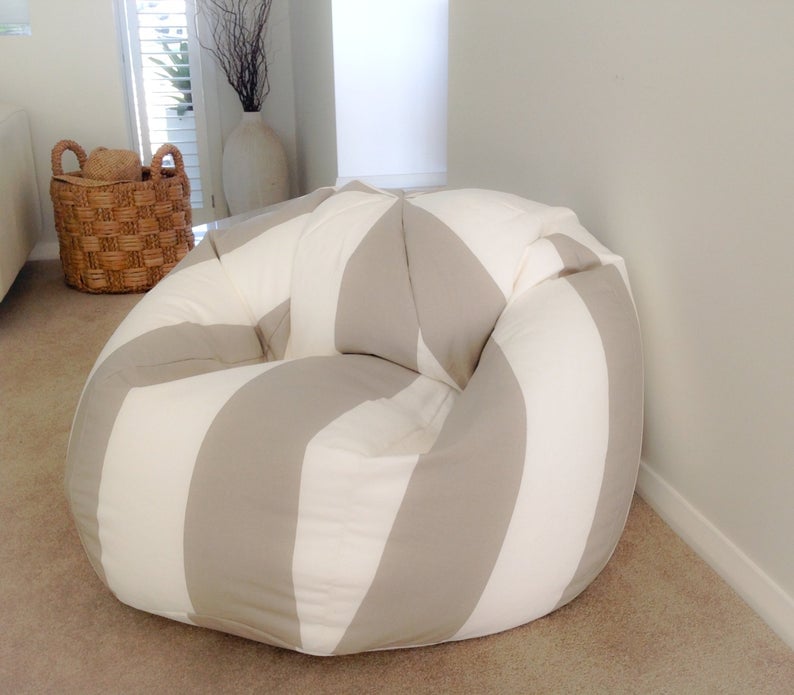 Striped bean bag