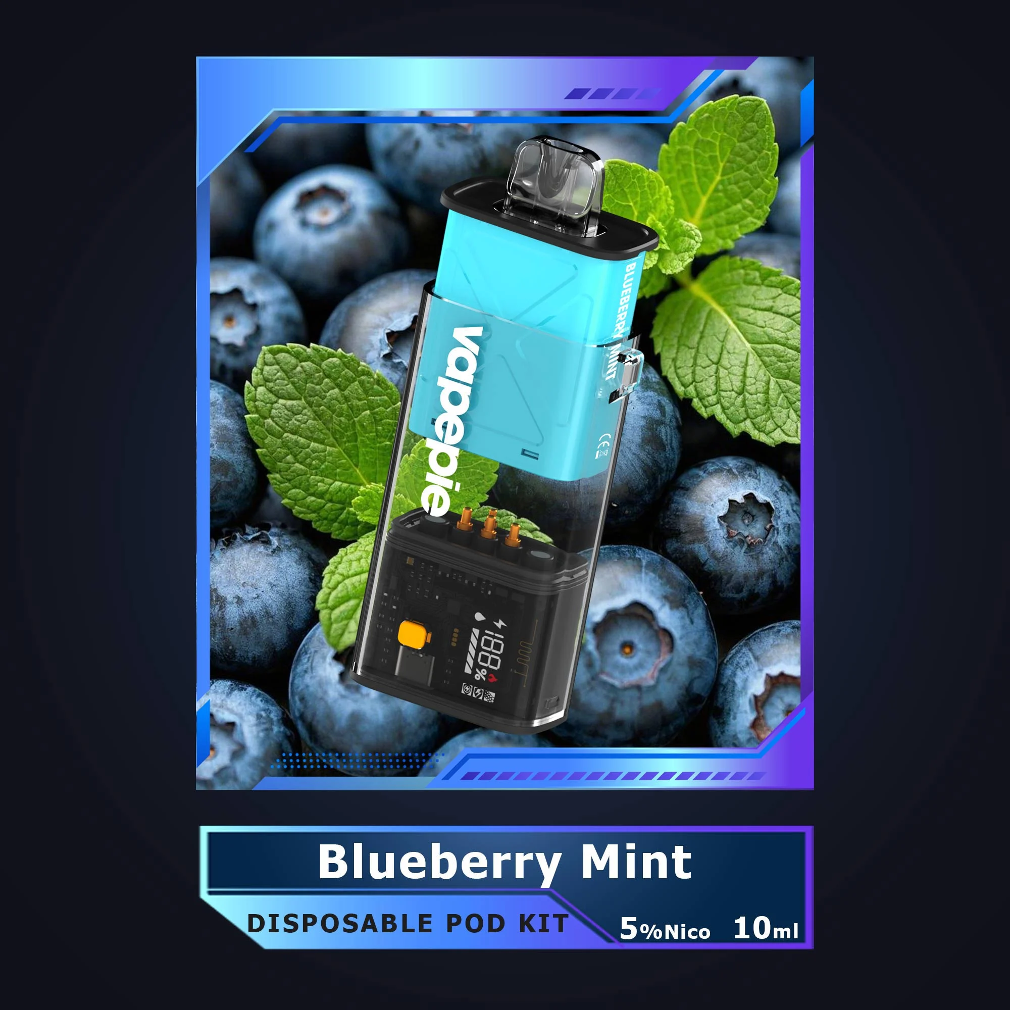 Blueberry Mint-Vapepie Disposable Pod 10000 PUFFS