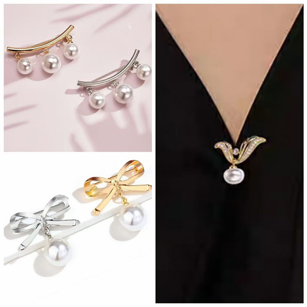 Higomore™ Anti-glare non-studded pearl ring waist buckle brooch