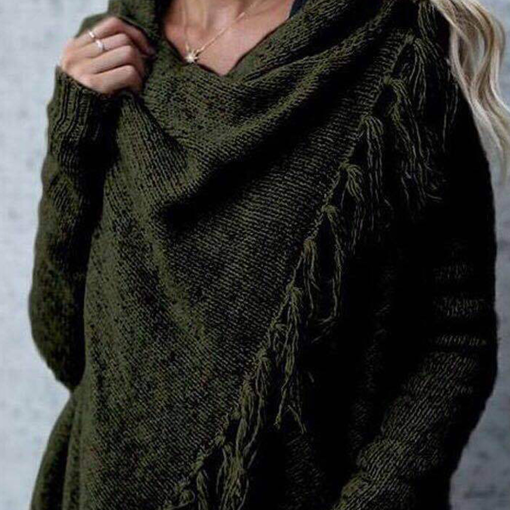 Higolot™ Irregular tassel cardigan shawl jumper