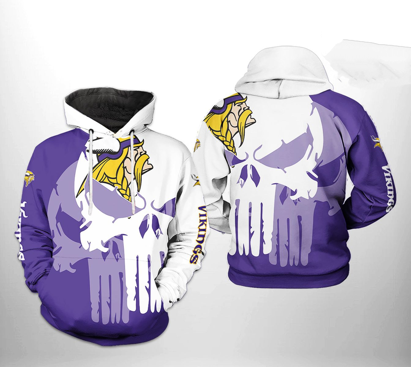 MINNESOTA VIKINGS 3D HOODIE SKULL106