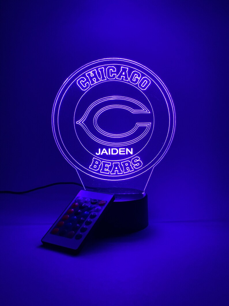 CHICAGO BEARS 3D LAMP PERSONALIZED