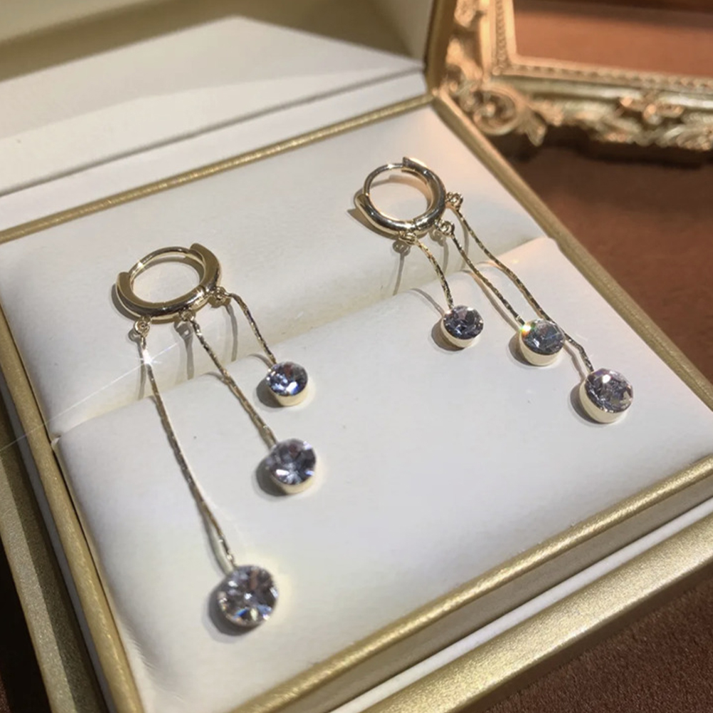 Higolot™ Sparkling Diamond Long Tassel Earrings
