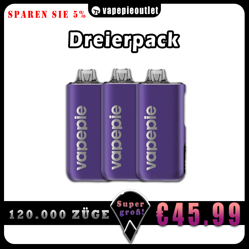 🎈VAPEPIE 40000 Züge Dreierpack