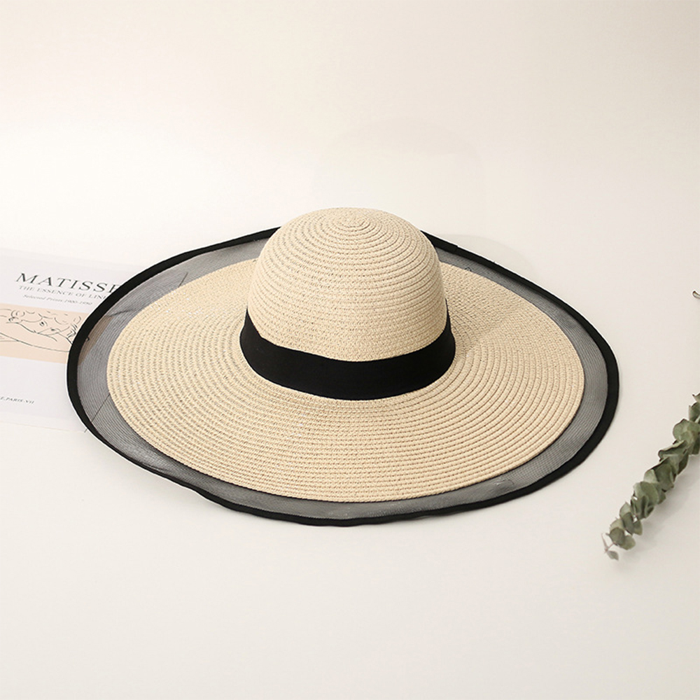 Castillotigo™ Sombrero de playa con borde de hilo de red de viaje Seaside