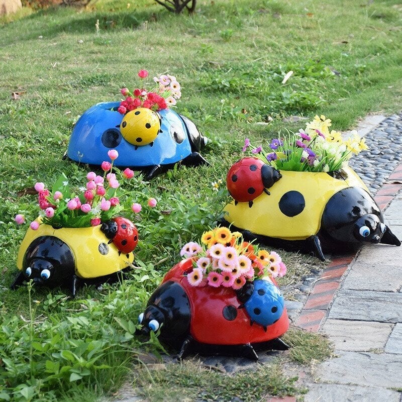 💓Mother's Day Gift - Metal ladybug flower pot