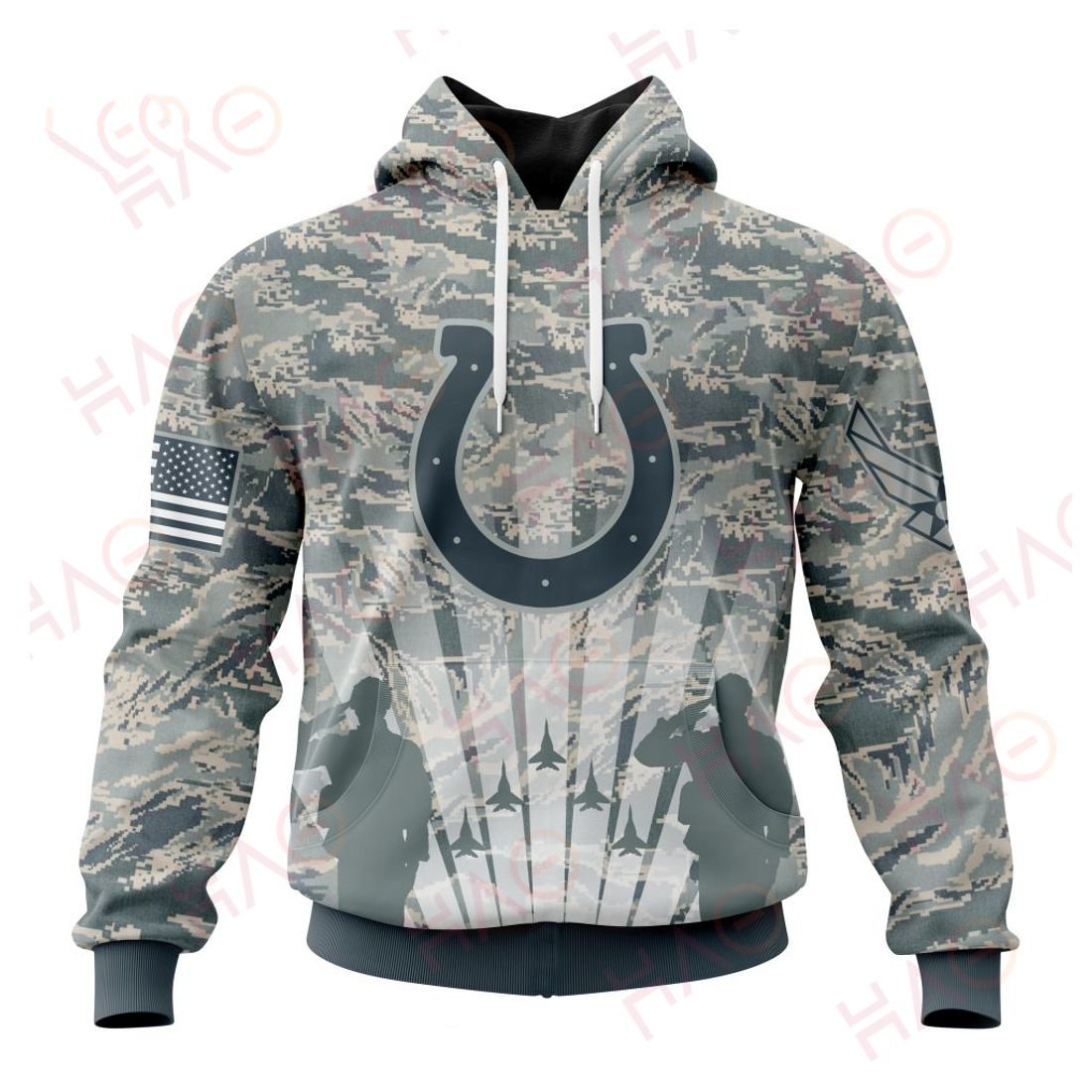 INDIANAPOLIS COLTS 3D HOODIE US AIR FORCE