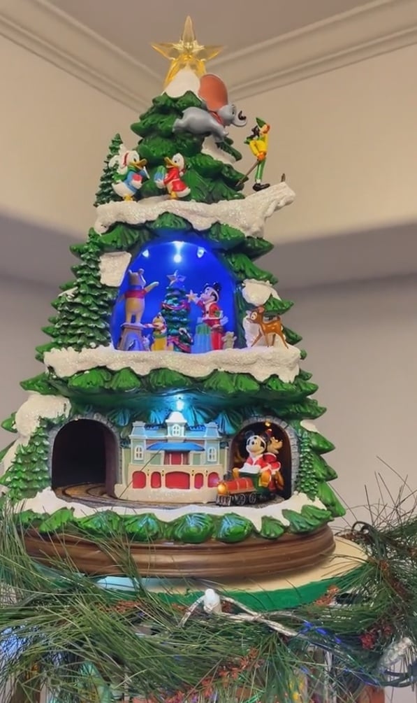 🎄Árbol de Navidad con rueda de la fortuna (con trenes, rueda de la fortuna, casas iluminadas)