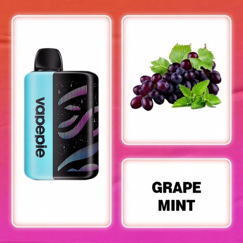 Grape Mint Flavor Vape | Vapepie 35000 Puffs Galactic Gleam
