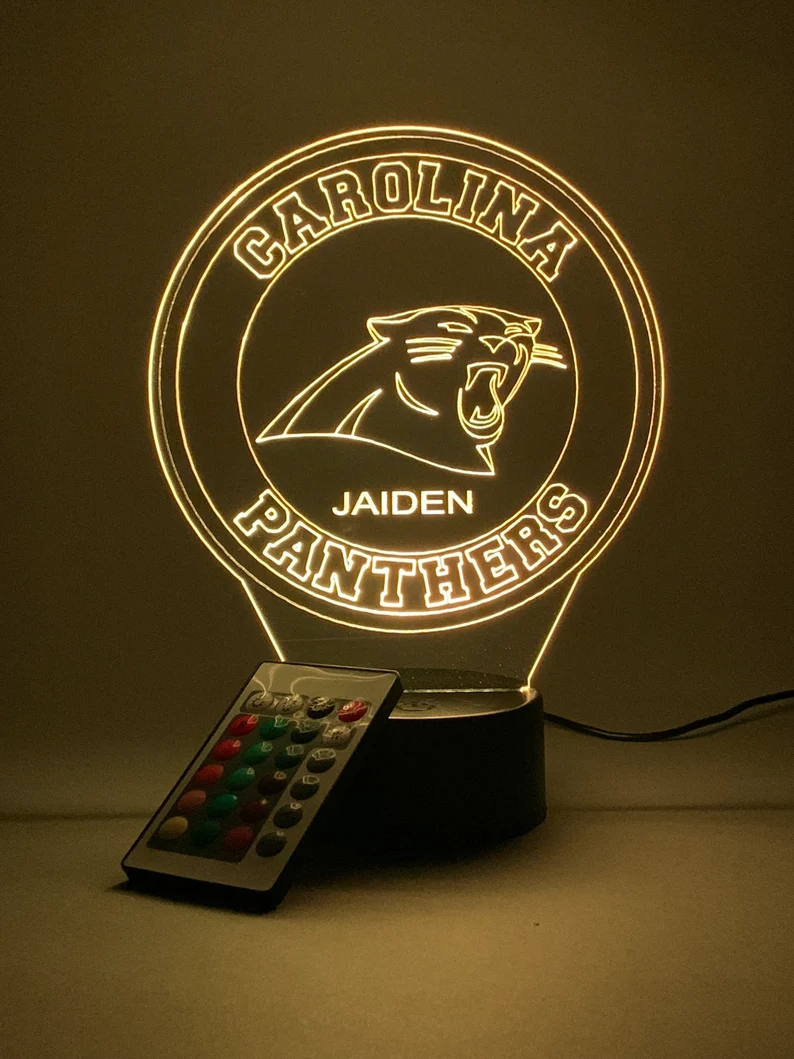 CAROLINA PANTHERS 3D LAMP PERSONALIZED