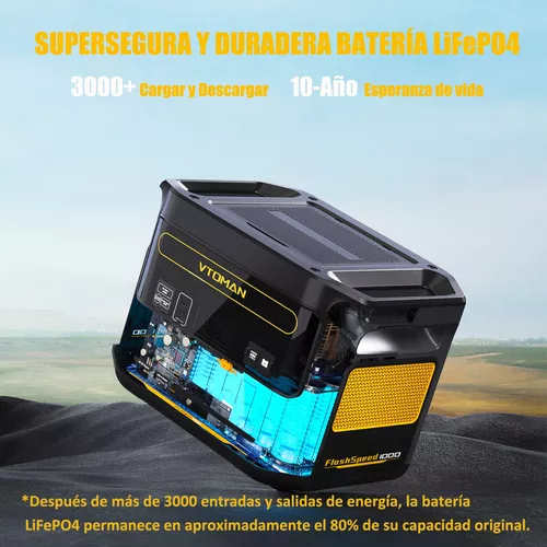 Central eléctrica portátil UPS LiFePO4 VTOMAN FlashSpeed ​​​​1000