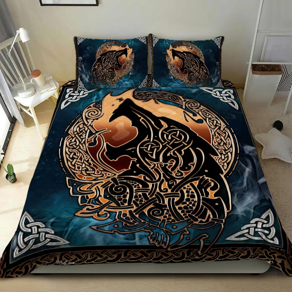 Wolf Viking Quilt Bed Set