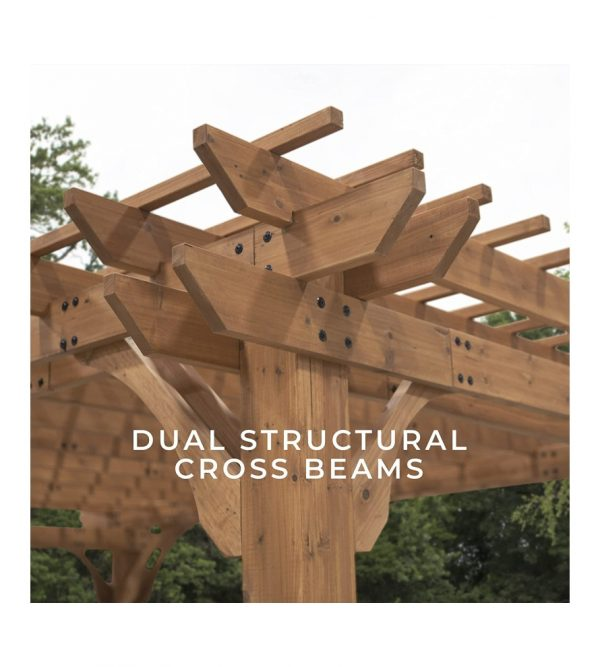 16 ft. x 12 ft. All Cedar Wooden Pergola Kit for Backyard, Deck, Garden, Patio, Outdoor Entertaining | Wind Rated at 100 MPH