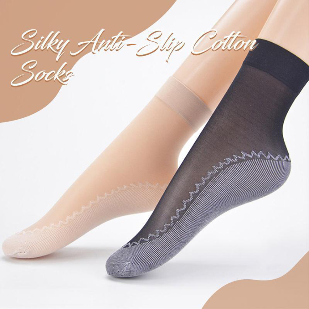 Higolot™ Silky Anti-Slip Cotton Socks(5 pairs)