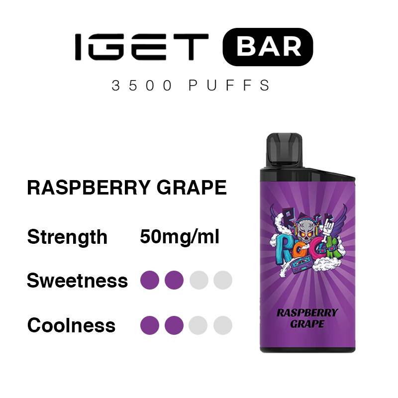 Raspberry Grape Flavor Vape | IGET Bar 3500 Puffs
