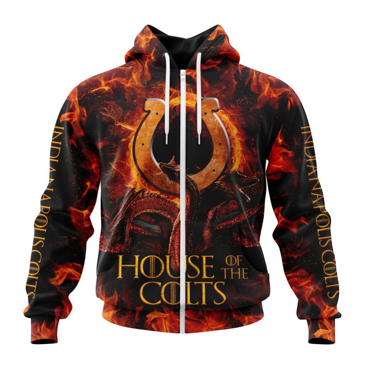 INDIANAPOLIS COLTS GAME OF THRONES – HOUSE OF THE COLTS 3D HOODIE