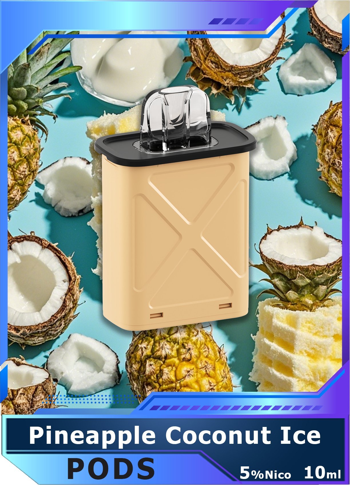 Vapepie Disposable Pod (PC/10000 puffs) - 	Pineapple Coconut Ice ✨New POD MOD✨