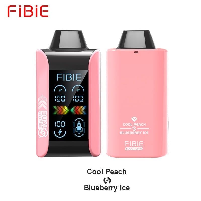 COOL PEACH & BLUEBERRY ICE - FIBIE 15000 Dual Flavors Disposable Vapor Wands(15000 PUFFS)