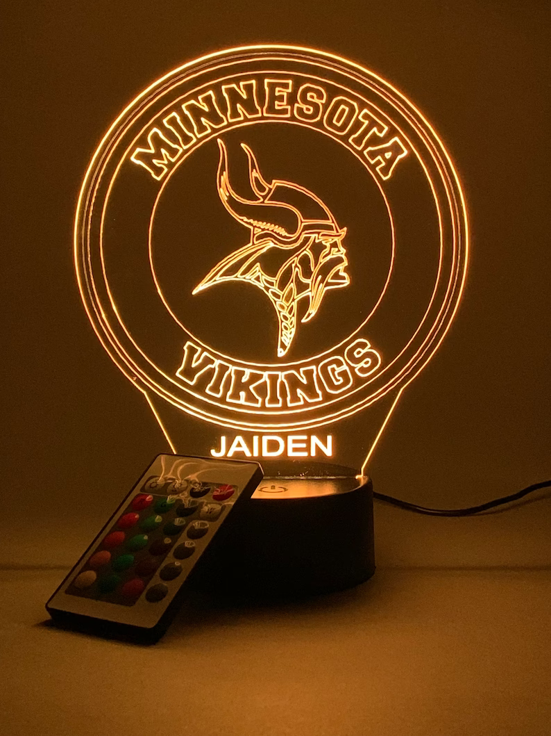 MINNESOTA VIKINGS 3D LAMP PERSONALIZED