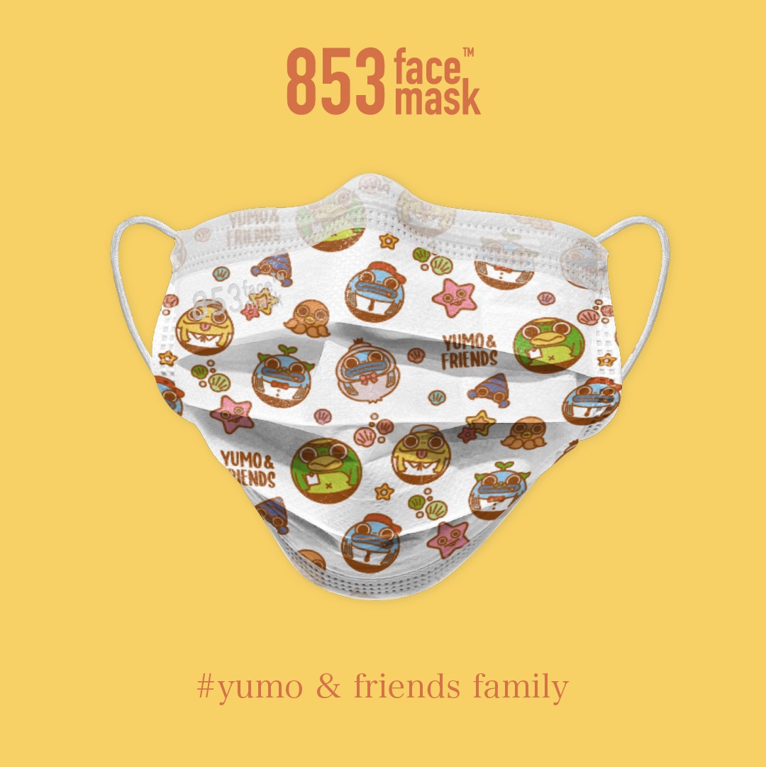 853＋x Yumo and Friends 中童平面口罩(Yumo and Friends Family)(10片/包，非獨立包裝)