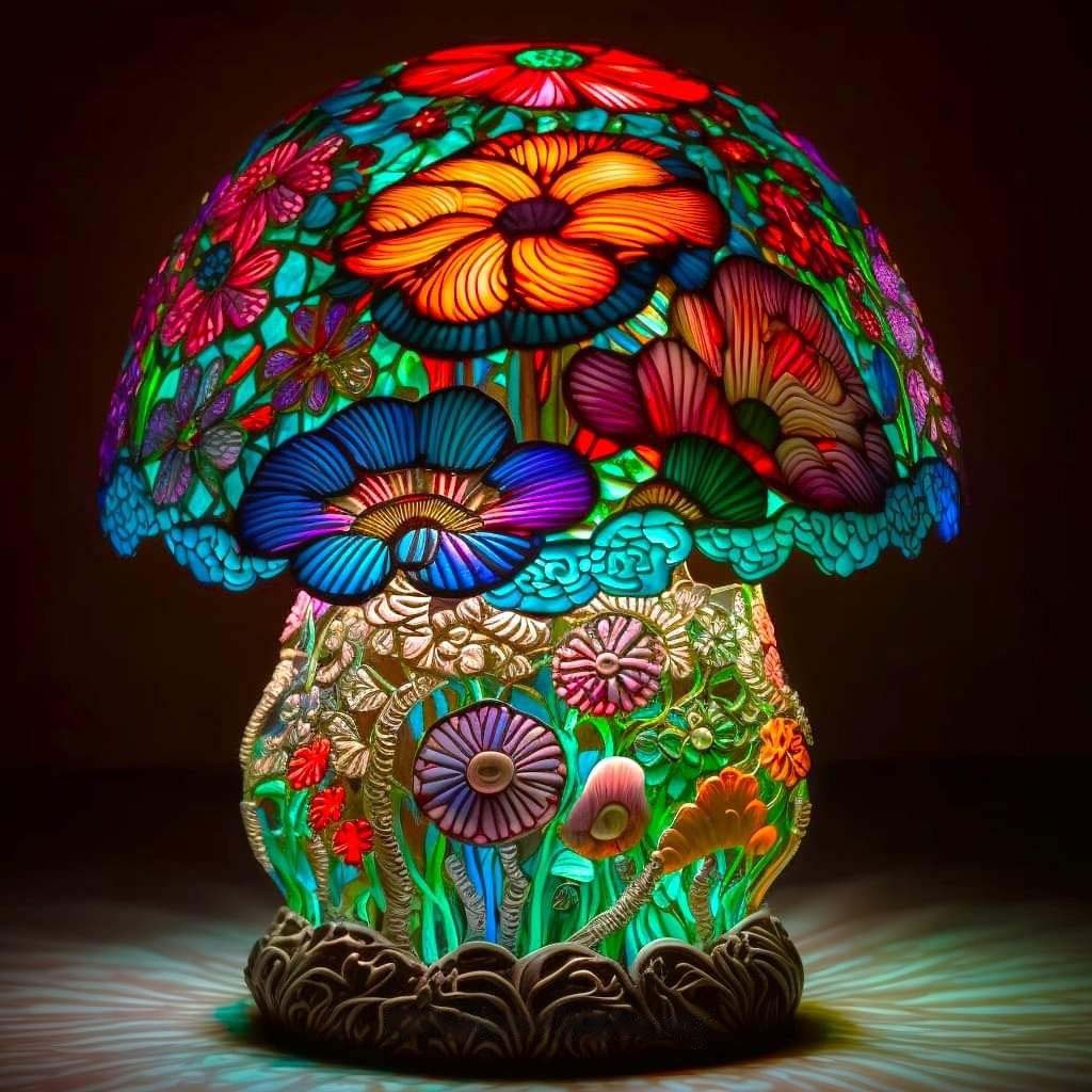 ✨Buy 2 Free Shipping🔥 - Stained Glass Plant Series Table Lamp