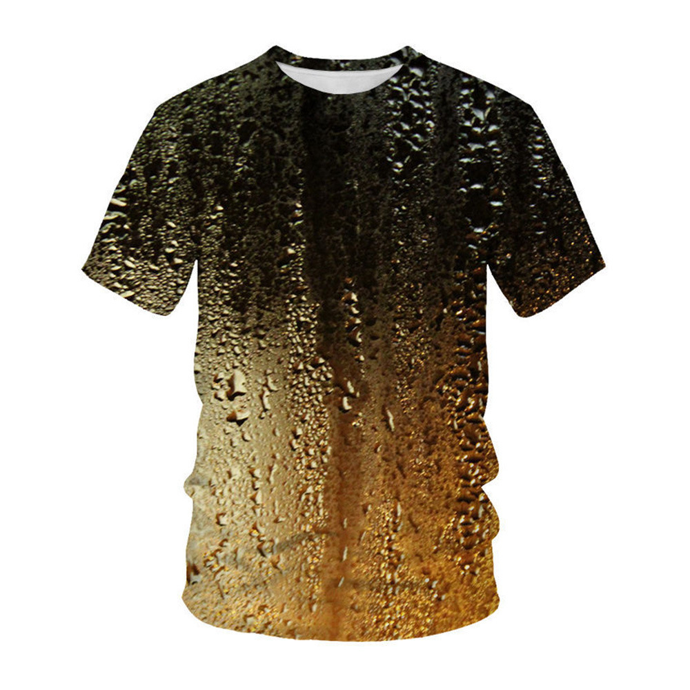 Fashion 3D Print Beer Bubble Short Sleeve T-Shirt