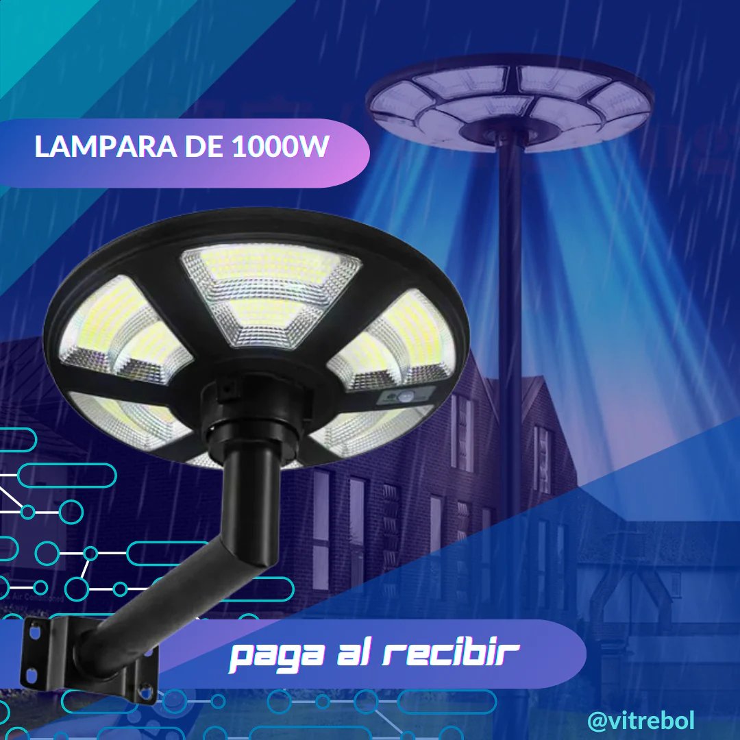 🎁Oferta especial de hoy por tiempo limitado🎁Farola solar con control remoto de 1000W