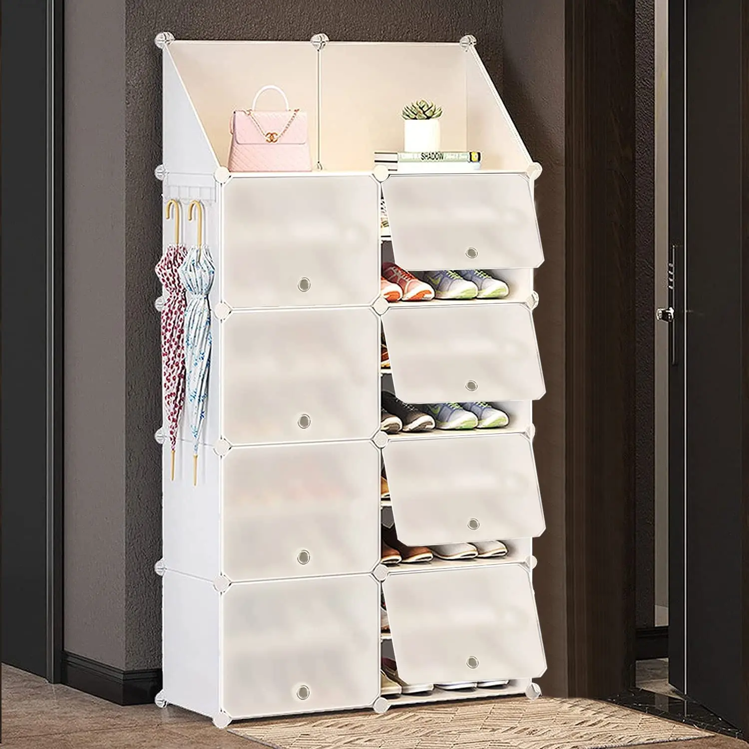 🎉Clearance only $19.99🎉Shoe Rack Storage Cabinet with Doors