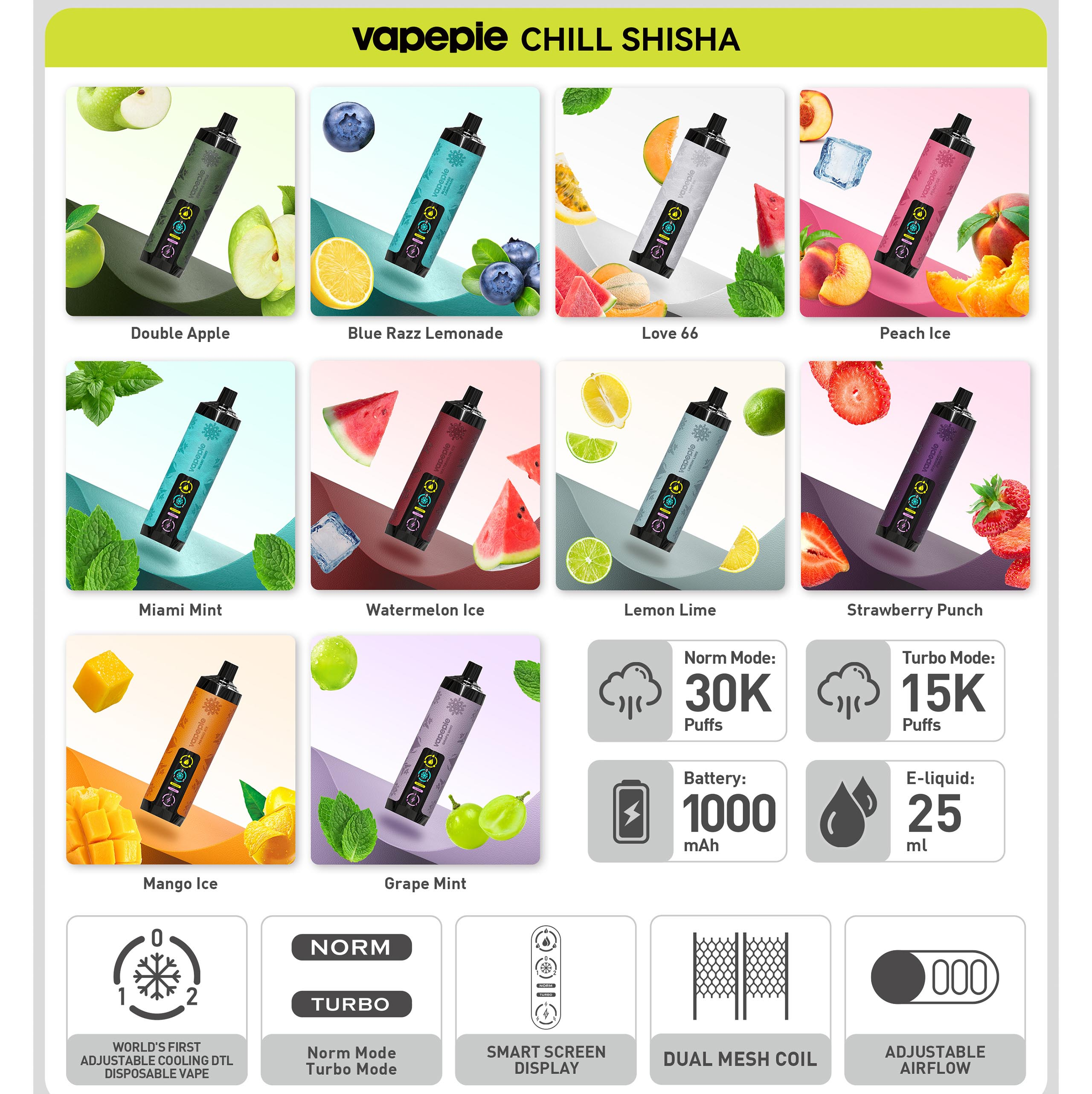 VAPEPIE AirPush x Al Fakher🏆xxl Dampf 30.000 Puffs