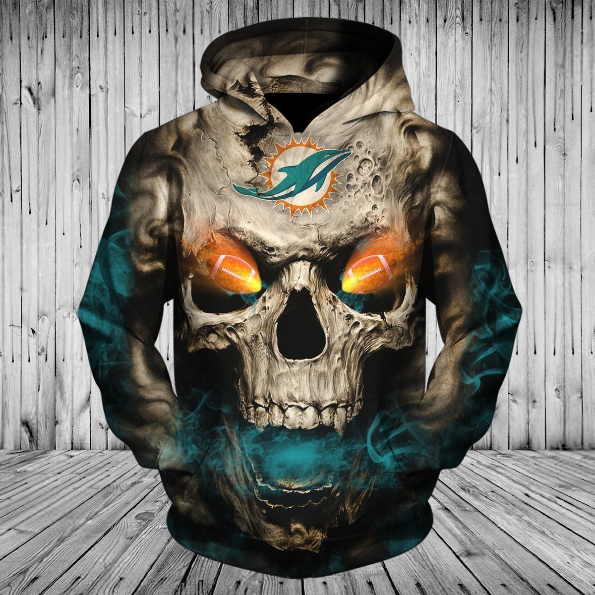 DOLPHINS 3D HOODIE SKULLHO4