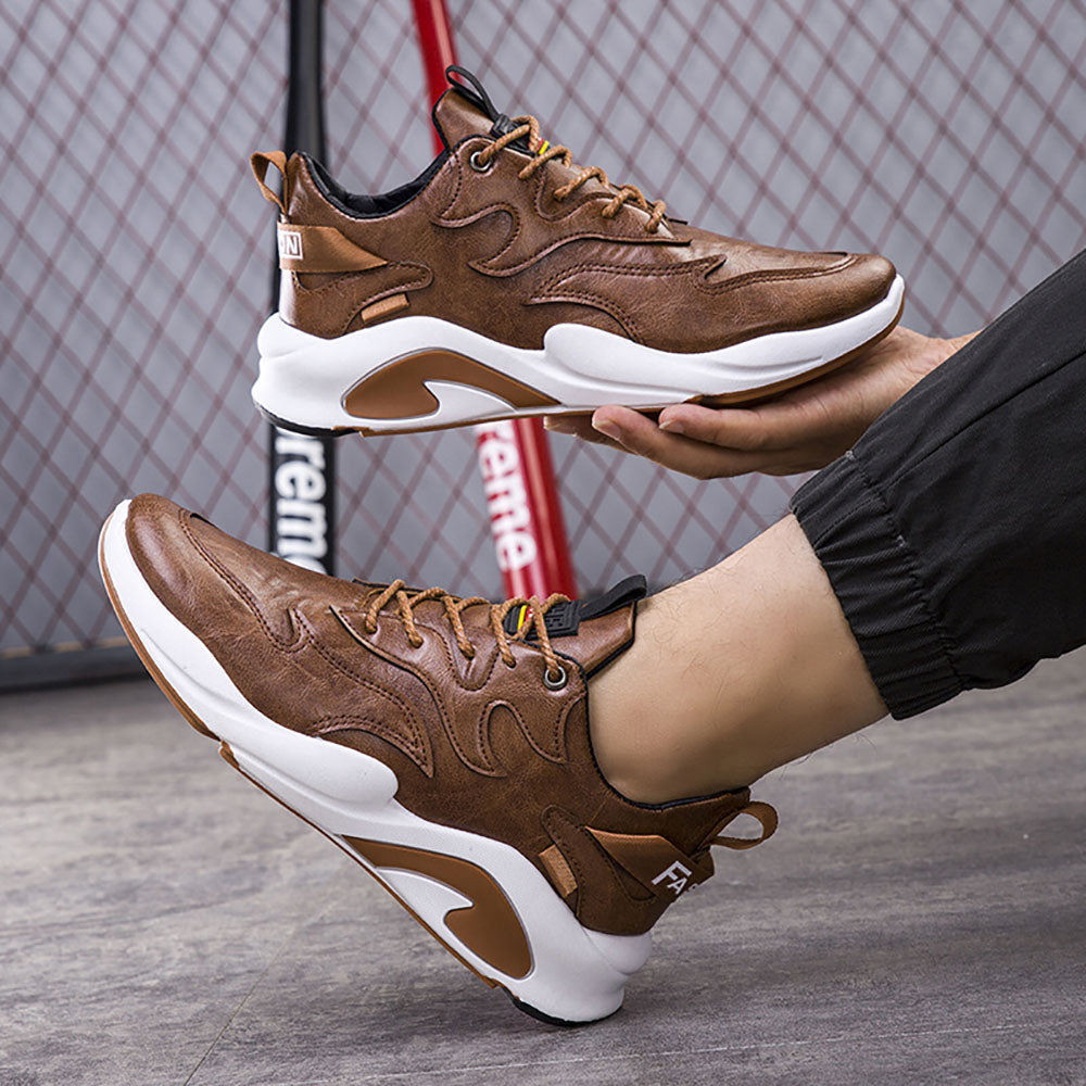 Castillotigo™ Nuevos zapatos casuales de cuero transpirable con cordones para hombre para otoño e invierno