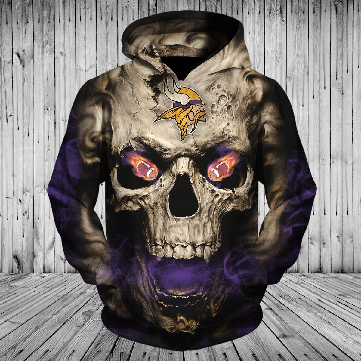 VIKINGS  3D HOODIE SKULL23