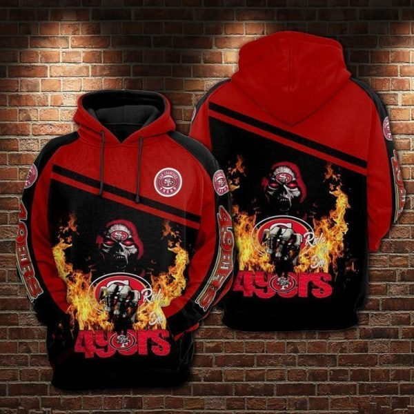 SAN FRANCISCO 49ERS 3D HOODIE SKULL 111